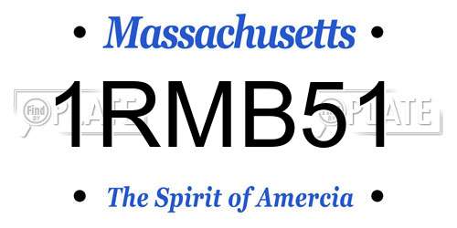 1RMB51 Massachusetts License Plate