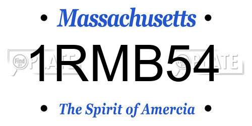 1RMB54 Massachusetts License Plate