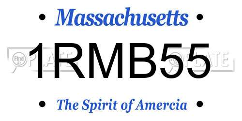 1RMB55 Massachusetts License Plate