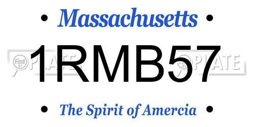 1RMB57 Massachusetts License Plate