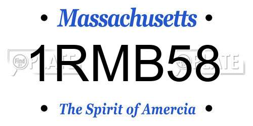 1RMB58 Massachusetts License Plate