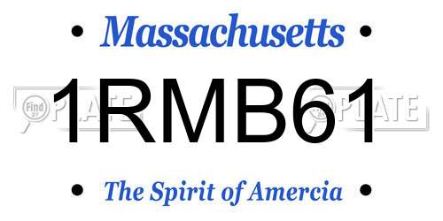 1RMB61 Massachusetts License Plate