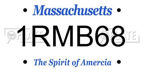 1RMB68 Massachusetts License Plate