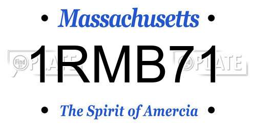 1RMB71 Massachusetts License Plate