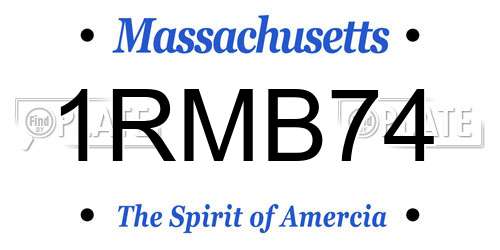 1RMB74 Massachusetts License Plate
