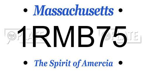 1RMB75 Massachusetts License Plate