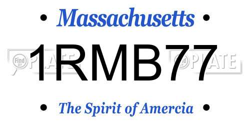 1RMB77 Massachusetts License Plate