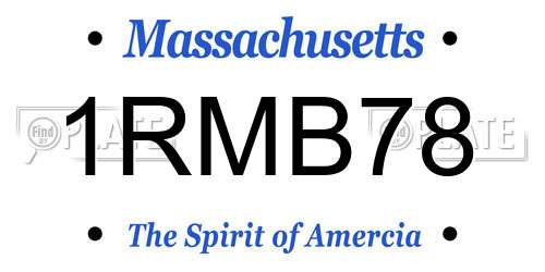 1RMB78 Massachusetts License Plate