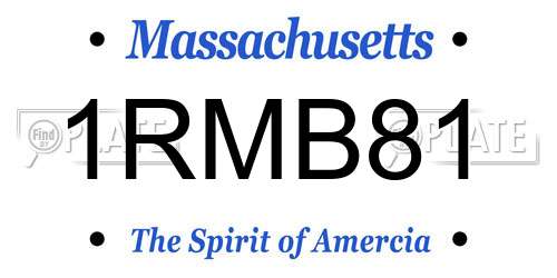 1RMB81 Massachusetts License Plate