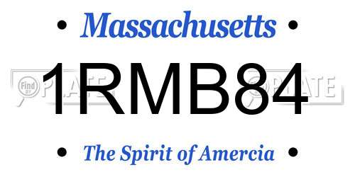 1RMB84 Massachusetts License Plate