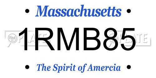 1RMB85 Massachusetts License Plate