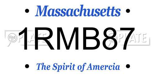 1RMB87 Massachusetts License Plate
