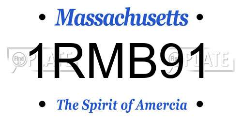 1RMB91 Massachusetts License Plate