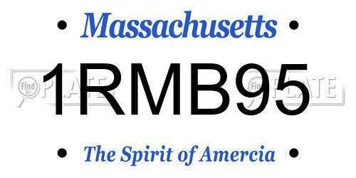 1RMB95 Massachusetts License Plate
