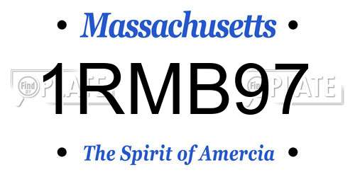 1RMB97 Massachusetts License Plate