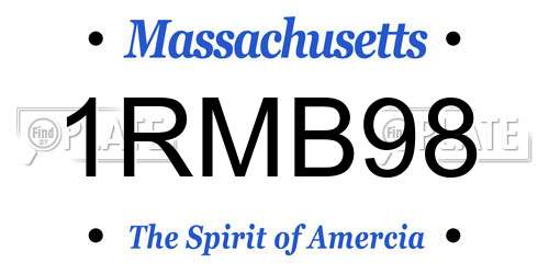 1RMB98 Massachusetts License Plate