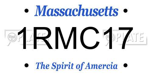 1RMC17 Massachusetts License Plate