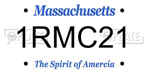 1RMC21 Massachusetts License Plate