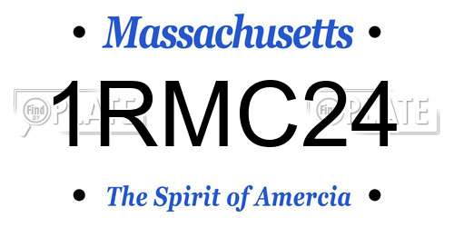 1RMC24 Massachusetts License Plate