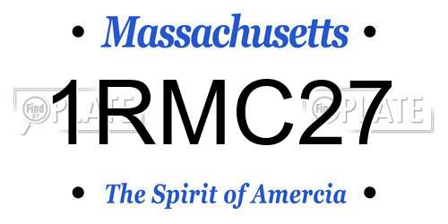 1RMC27 Massachusetts License Plate