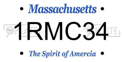 1RMC34 Massachusetts License Plate