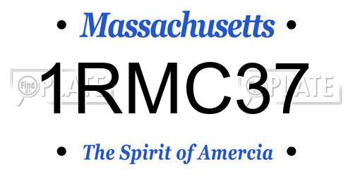 1RMC37 Massachusetts License Plate