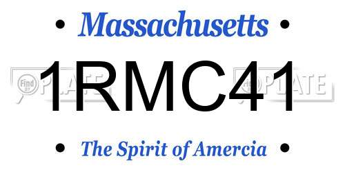 1RMC41 Massachusetts License Plate