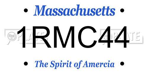 1RMC44 Massachusetts License Plate