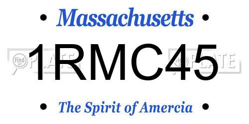 1RMC45 Massachusetts License Plate