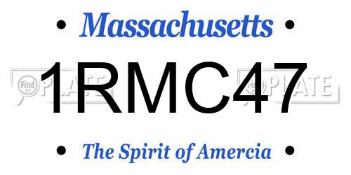 1RMC47 Massachusetts License Plate