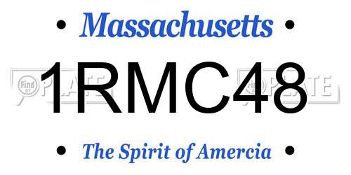 1RMC48 Massachusetts License Plate