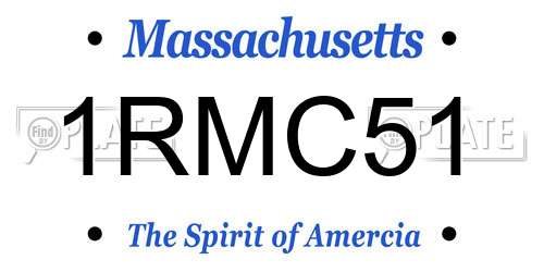 1RMC51 Massachusetts License Plate