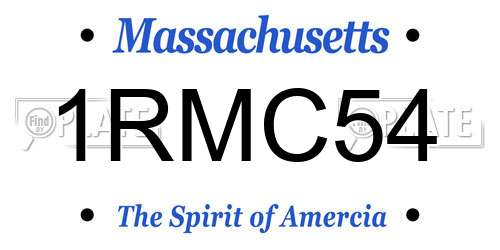 1RMC54 Massachusetts License Plate