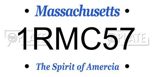 1RMC57 Massachusetts License Plate