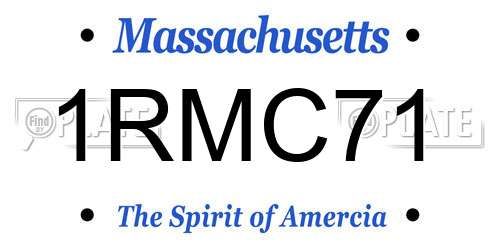 1RMC71 Massachusetts License Plate