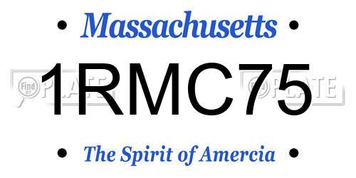 1RMC75 Massachusetts License Plate