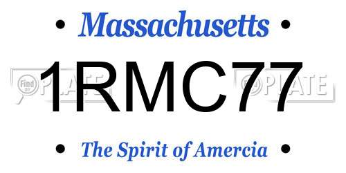 1RMC77 Massachusetts License Plate