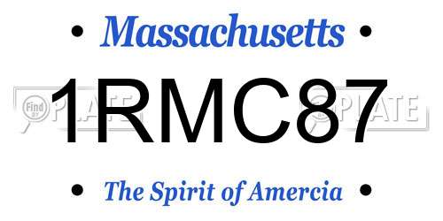 1RMC87 Massachusetts License Plate