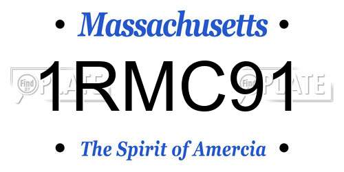 1RMC91 Massachusetts License Plate