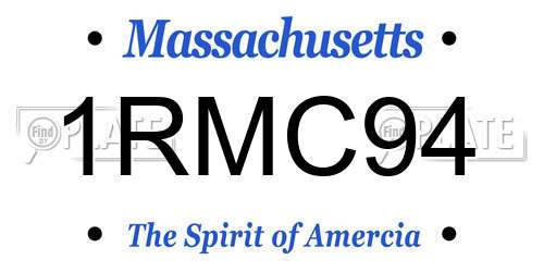 1RMC94 Massachusetts License Plate