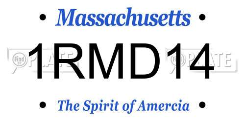 1RMD14 Massachusetts License Plate