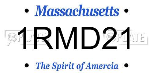 1RMD21 Massachusetts License Plate