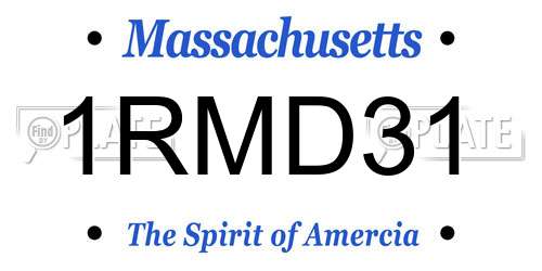 1RMD31 Massachusetts License Plate