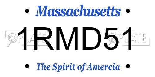 1RMD51 Massachusetts License Plate