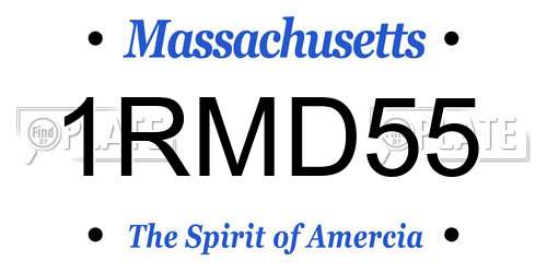 1RMD55 Massachusetts License Plate