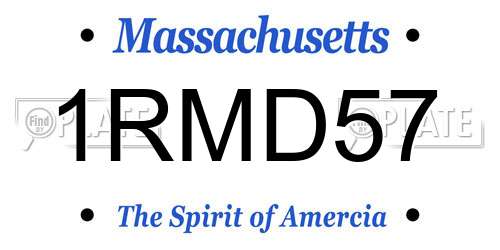 1RMD57 Massachusetts License Plate