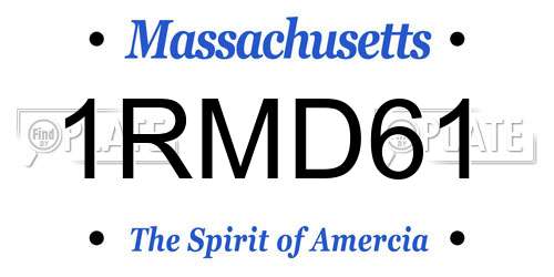 1RMD61 Massachusetts License Plate