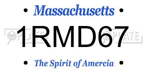 1RMD67 Massachusetts License Plate