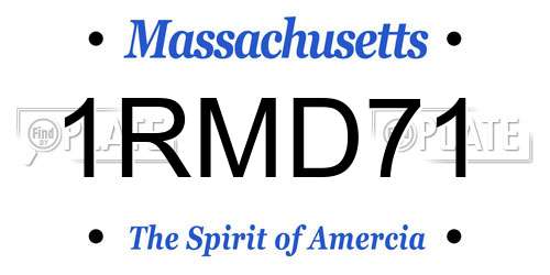 1RMD71 Massachusetts License Plate