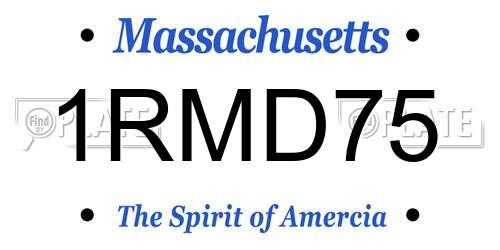 1RMD75 Massachusetts License Plate